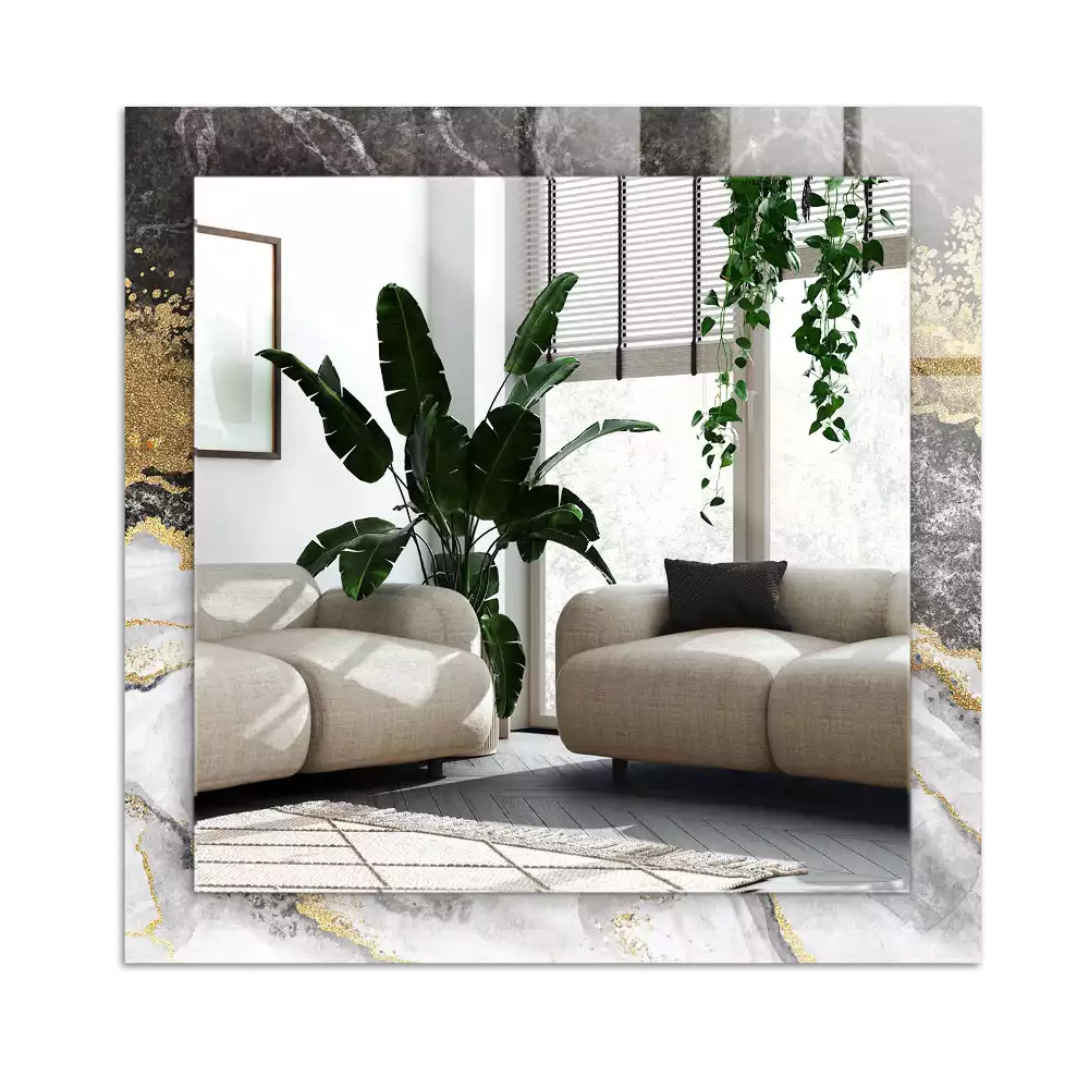 Miroir avec imprimé décoratif rectangulaire Marbre veines abstraction
