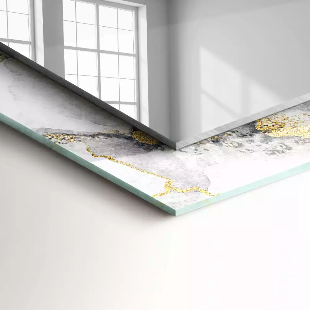 Miroir avec imprimé décoratif rectangulaire Marbre veines abstraction