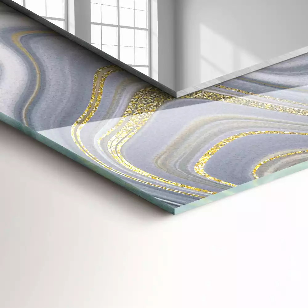 Miroir avec imprimé décoratif rectangulaire Motifs abstraits marbre