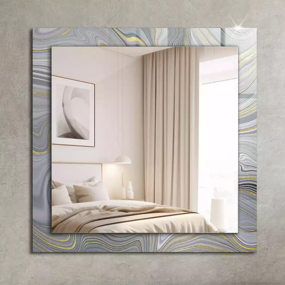 Miroir avec imprimé décoratif rectangulaire Motifs abstraits marbre