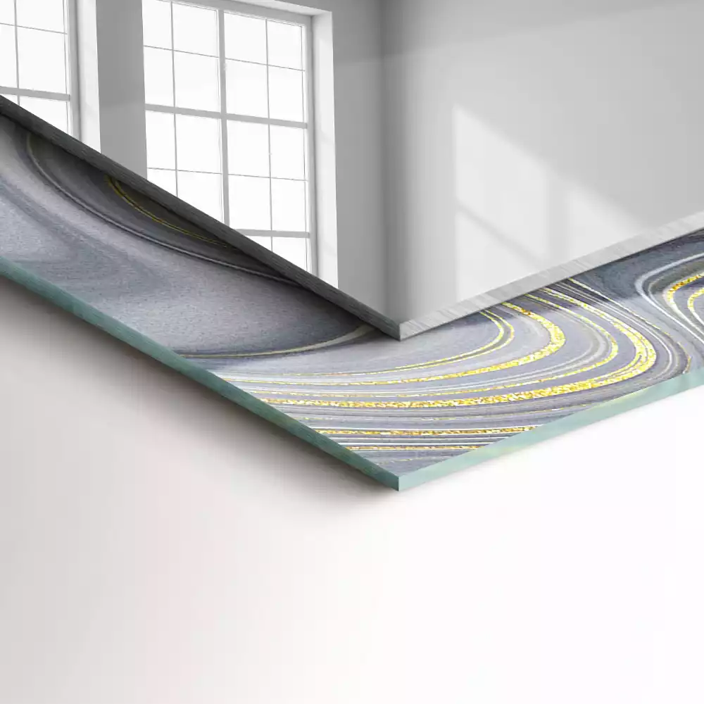 Miroir avec imprimé décoratif rectangulaire Motifs abstraits marbre