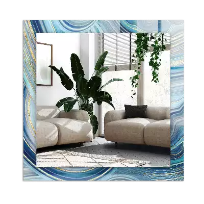 Miroir décoratif rectangulaire Vagues bleues abstraites