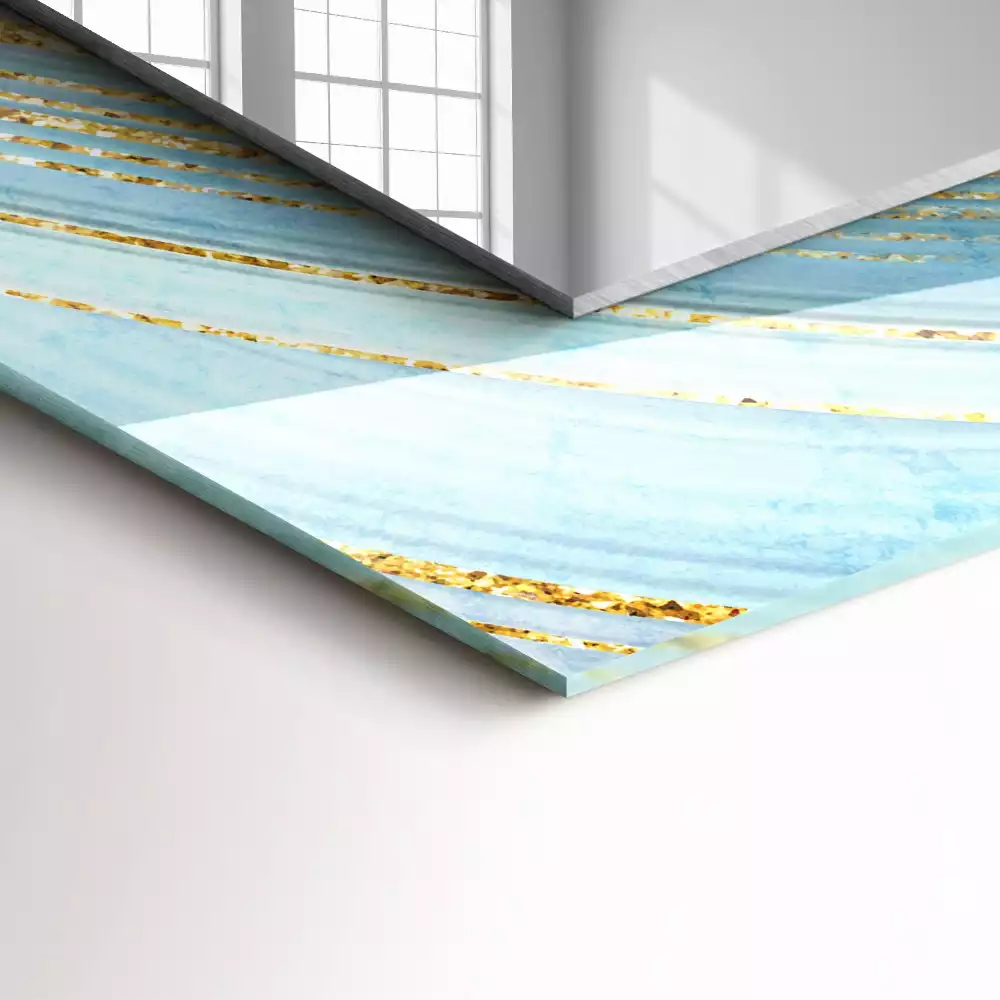 Miroir décoratif rectangulaire Vagues bleues abstraites
