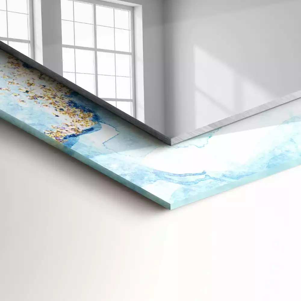 Miroir avec imprimé rectangulaire Motif abstrait marbre