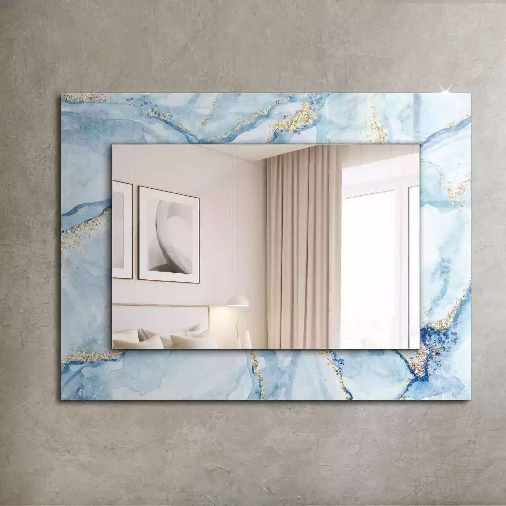 Miroir avec imprimé rectangulaire Motif abstrait marbre
