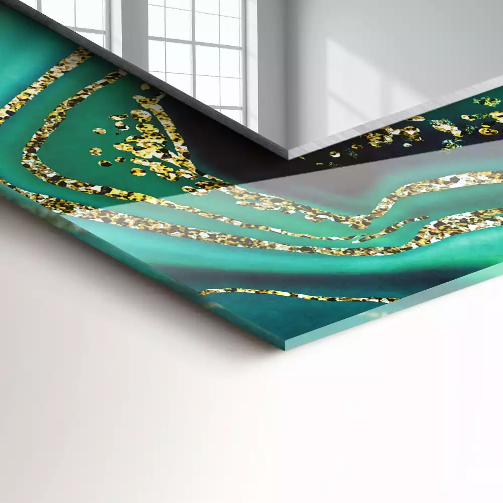 Miroir décoratif rectangulaire Texture verte abstraite