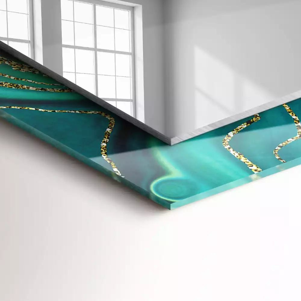 Miroir décoratif rectangulaire Texture verte abstraite