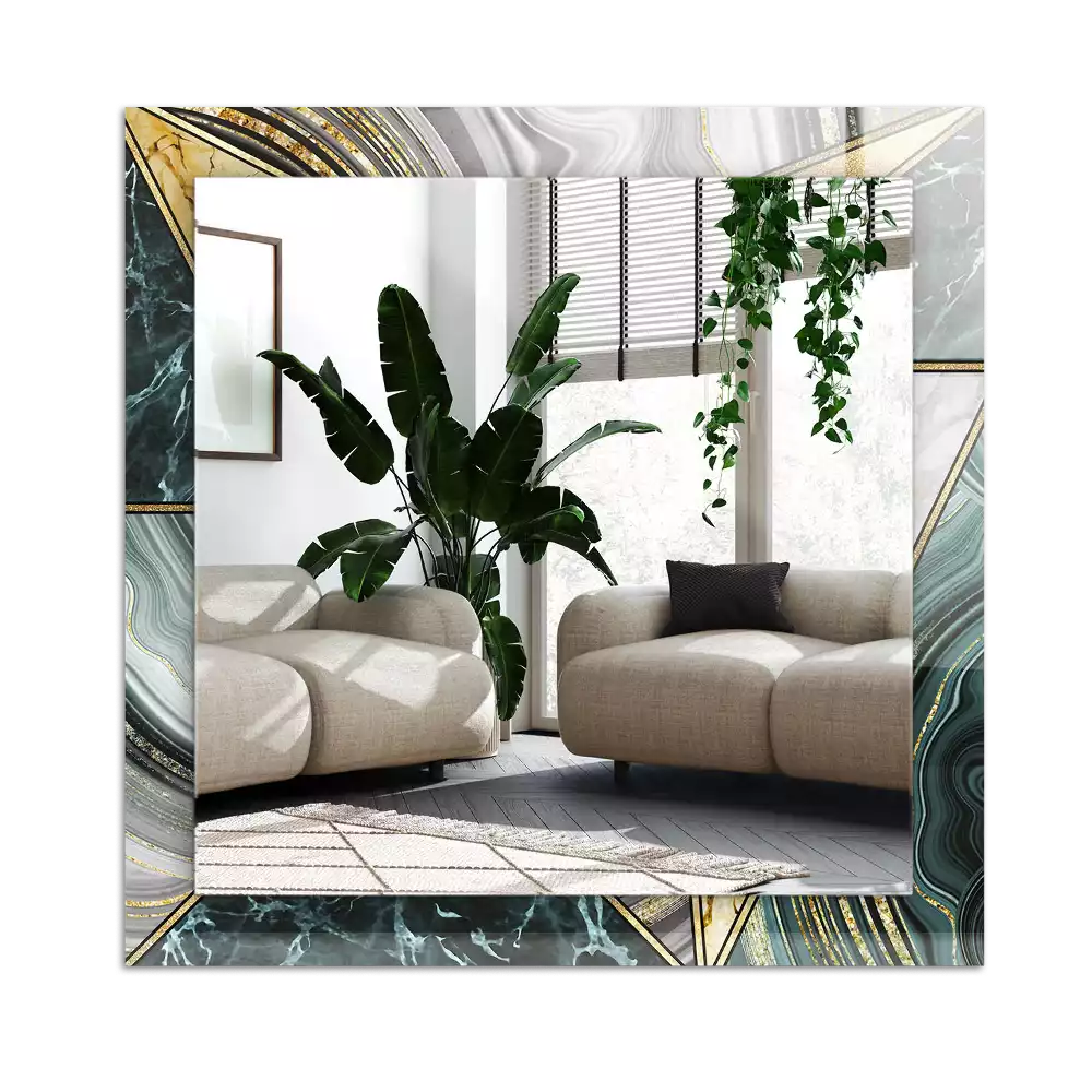 Miroir avec imprimé décoratif rectangulaire Motifs géométriques abstraits