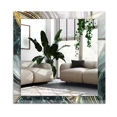 Miroir avec imprimé décoratif rectangulaire Motifs géométriques abstraits