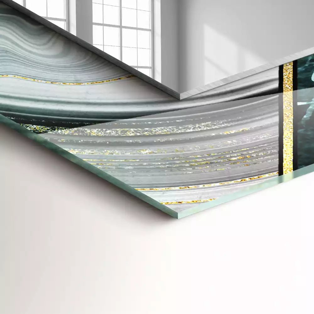 Miroir avec imprimé décoratif rectangulaire Motifs géométriques abstraits