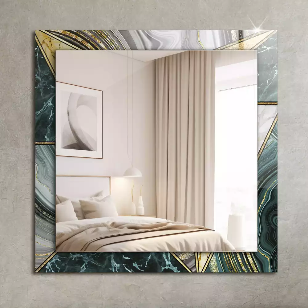 Miroir avec imprimé décoratif rectangulaire Motifs géométriques abstraits