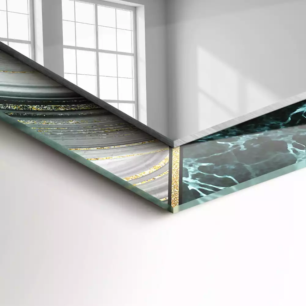 Miroir avec imprimé décoratif rectangulaire Motifs géométriques abstraits