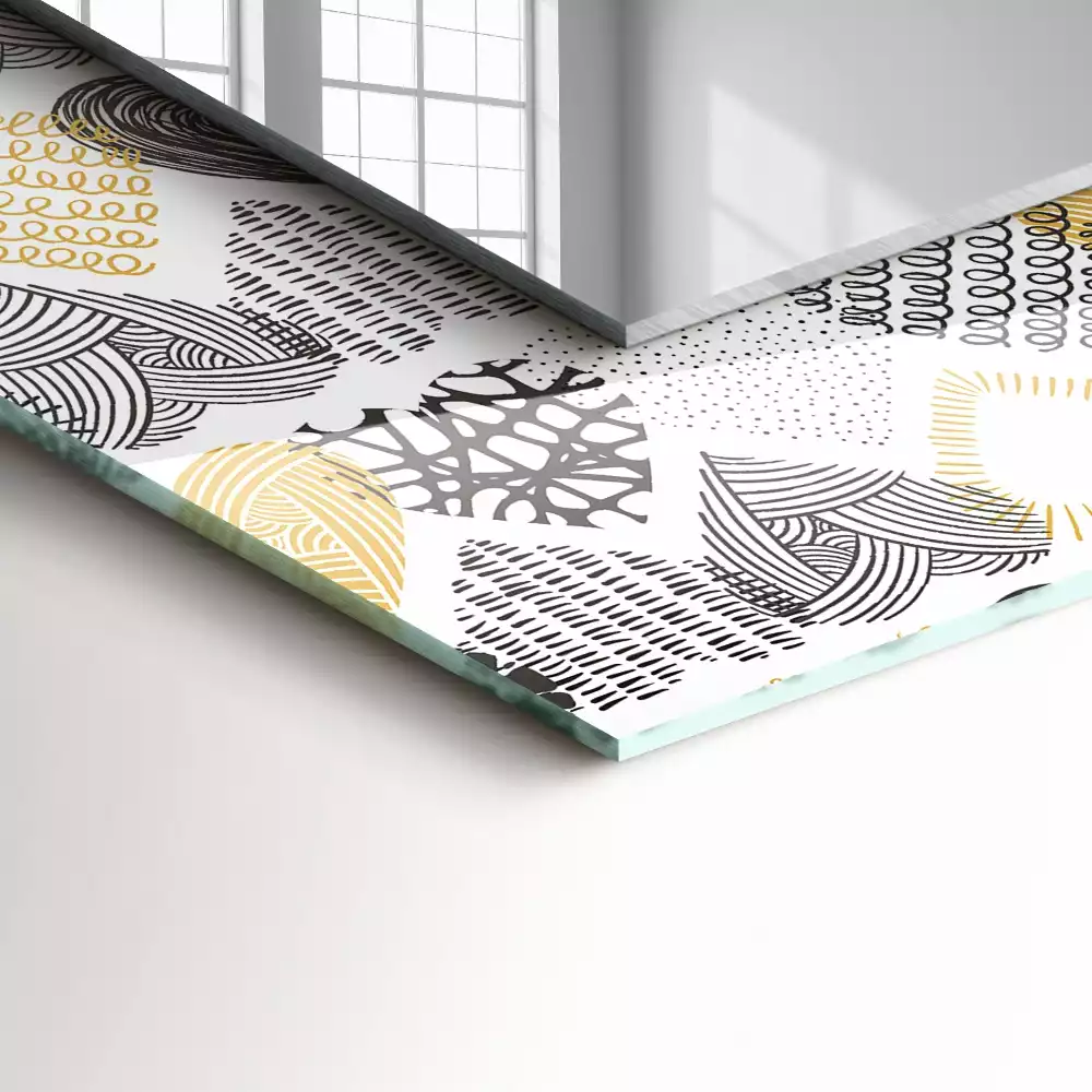 Miroir avec imprimé rectangulaire Petits cœurs colorés