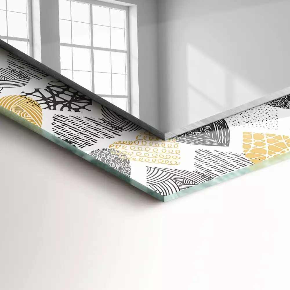 Miroir avec imprimé rectangulaire Petits cœurs colorés