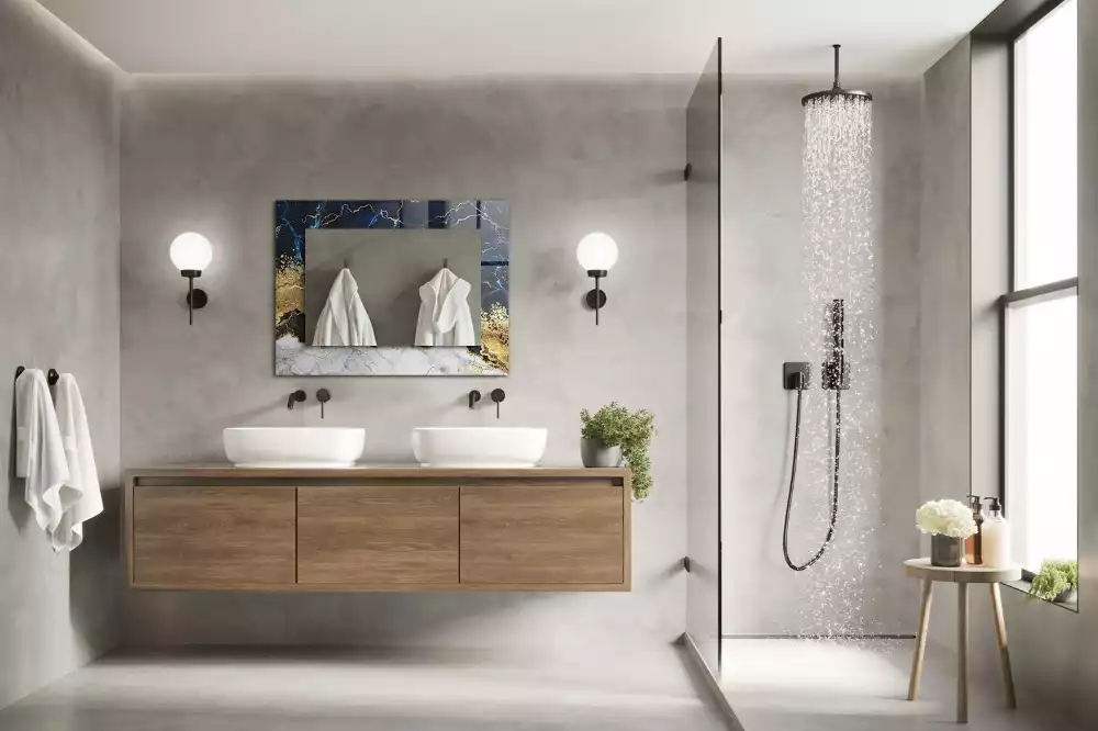 Miroir décoratif rectangulaire Abstraction marbre