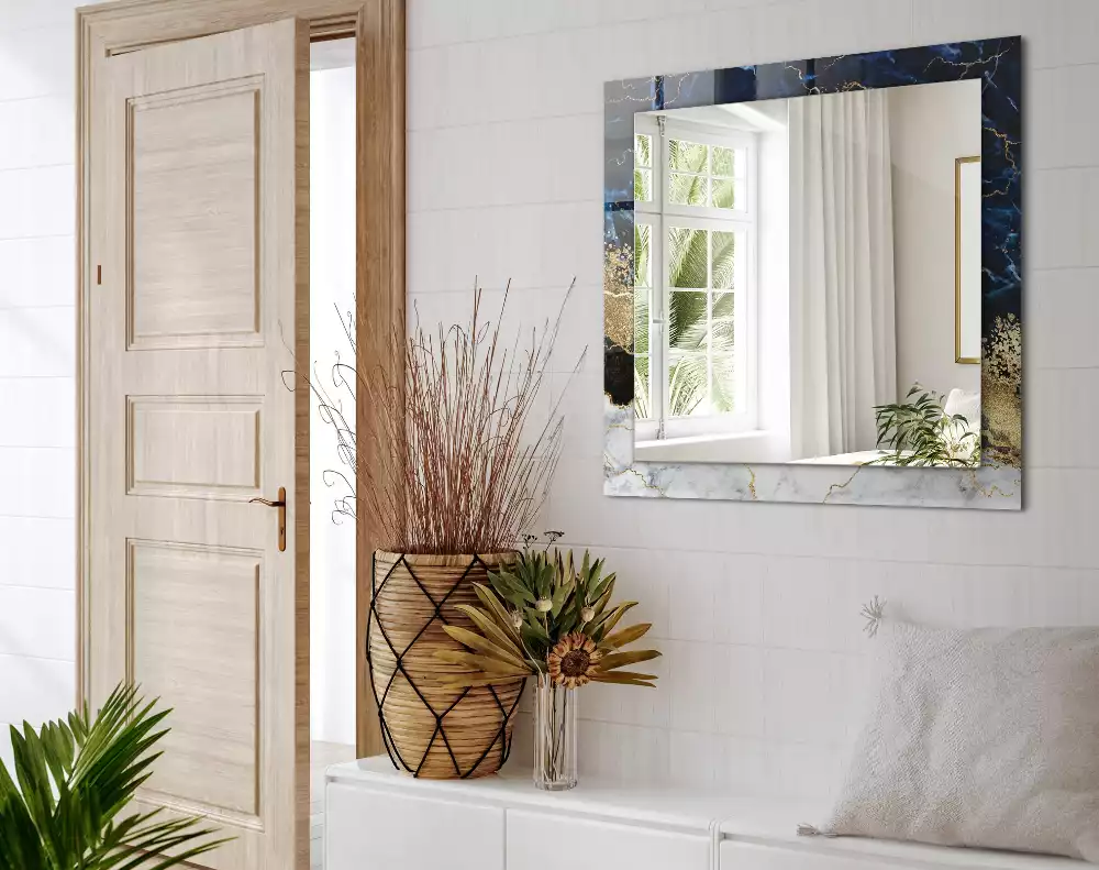 Miroir décoratif rectangulaire Abstraction marbre