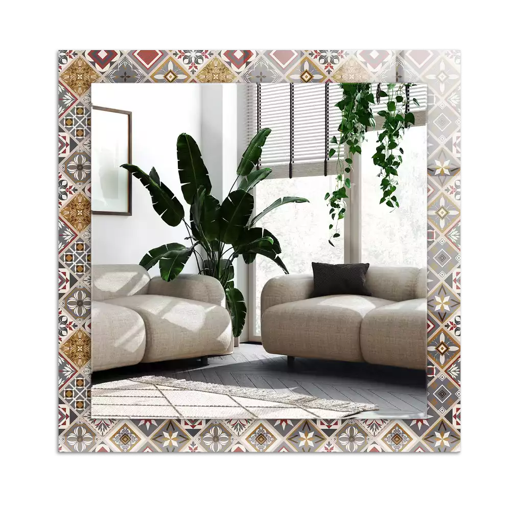 Miroir décoratif rectangulaire Motifs carrelés colorés