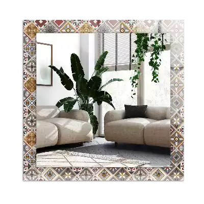 Miroir décoratif rectangulaire Motifs carrelés colorés
