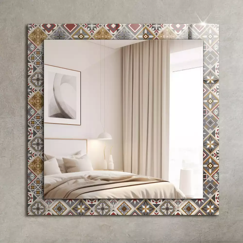Miroir décoratif rectangulaire Motifs carrelés colorés
