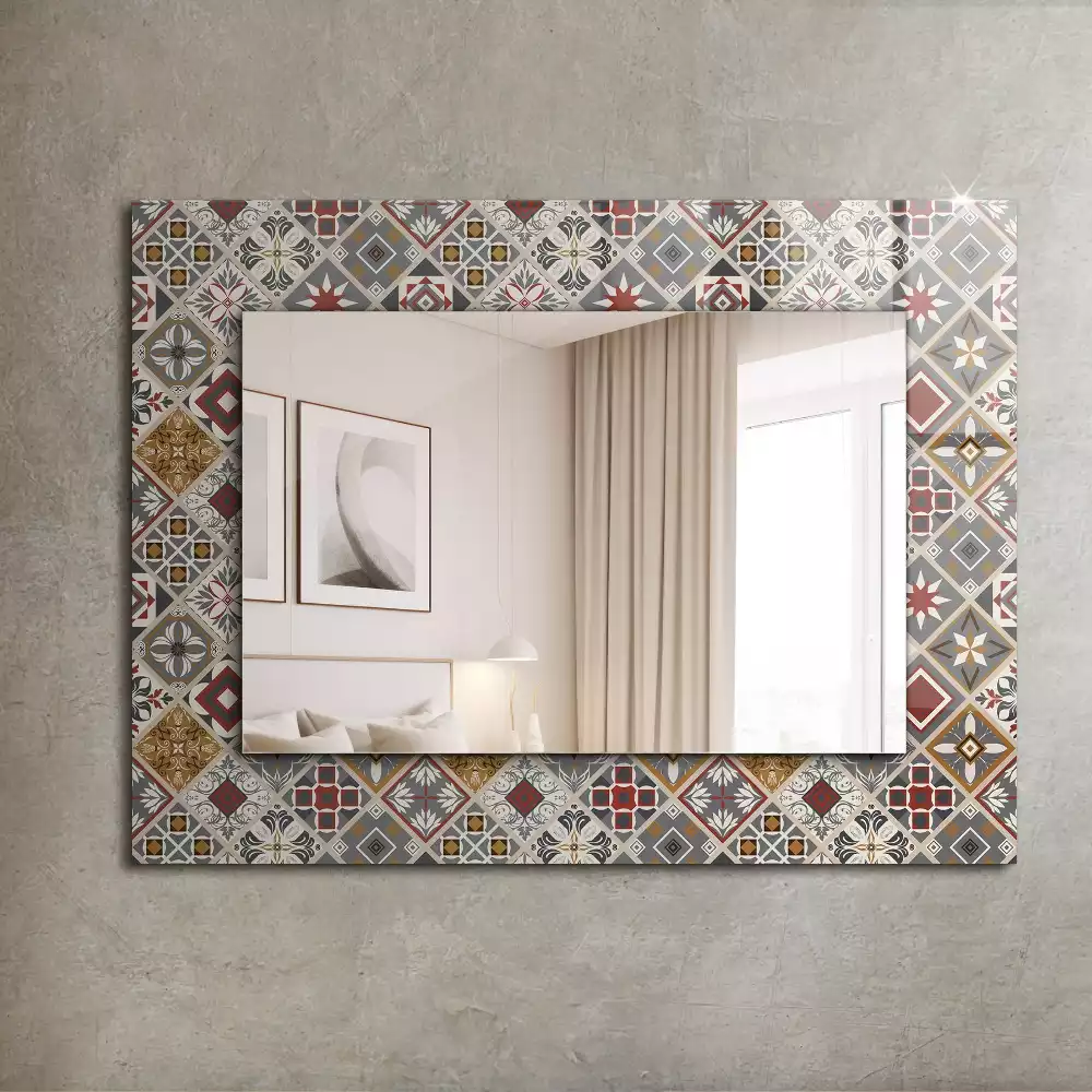 Miroir décoratif rectangulaire Motifs carrelés colorés