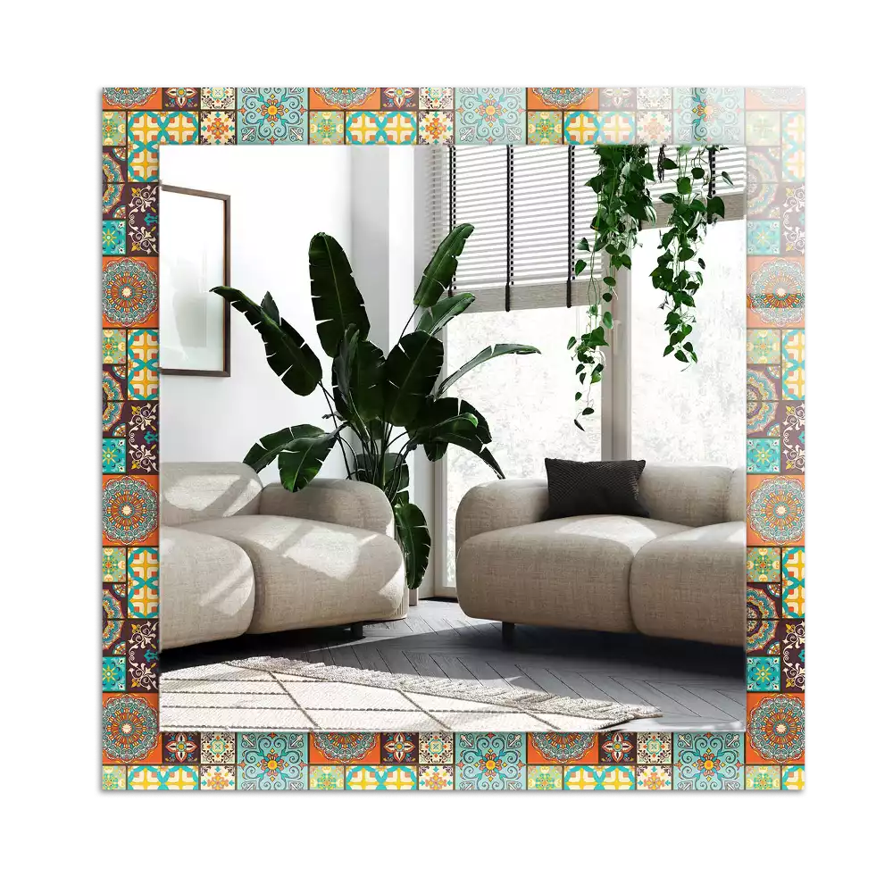 Miroir avec imprimé rectangulaire Carrelage mosaïque coloré