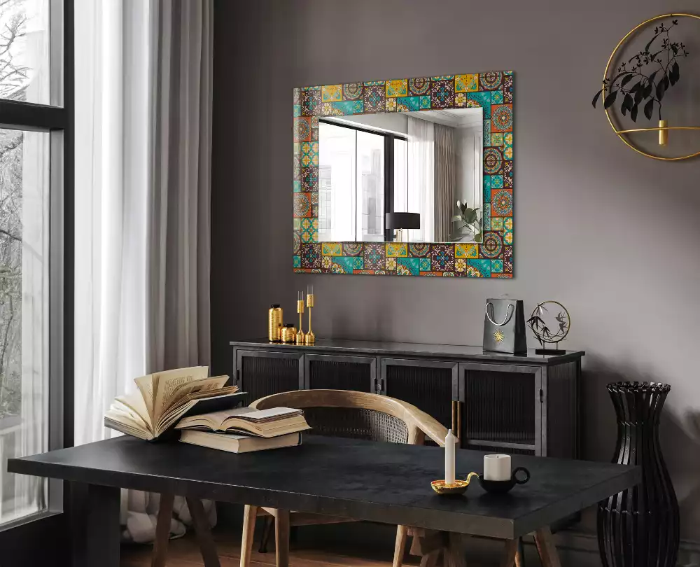 Miroir avec imprimé rectangulaire Carrelage mosaïque coloré