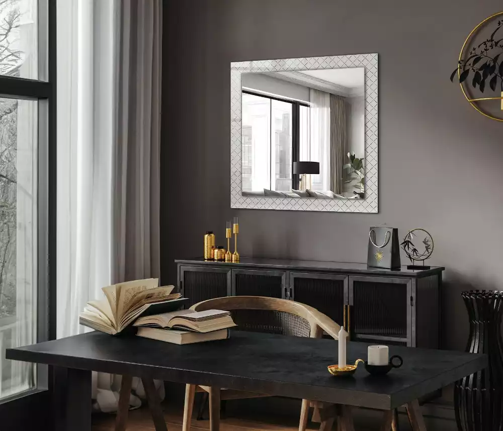 Miroir décoratif rectangulaire Carreaux lignes motif