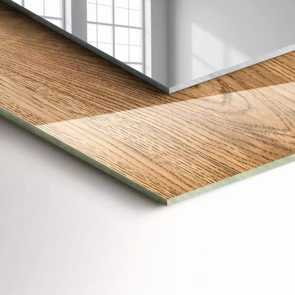 Miroir avec imprimé rectangulaire Texture bois