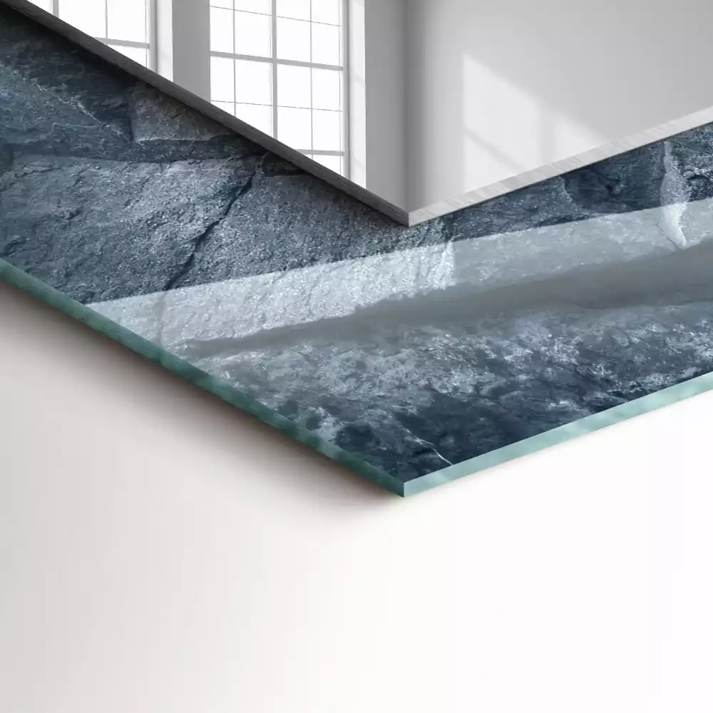 Miroir avec imprimé décoratif rectangulaire Roche texture pierre