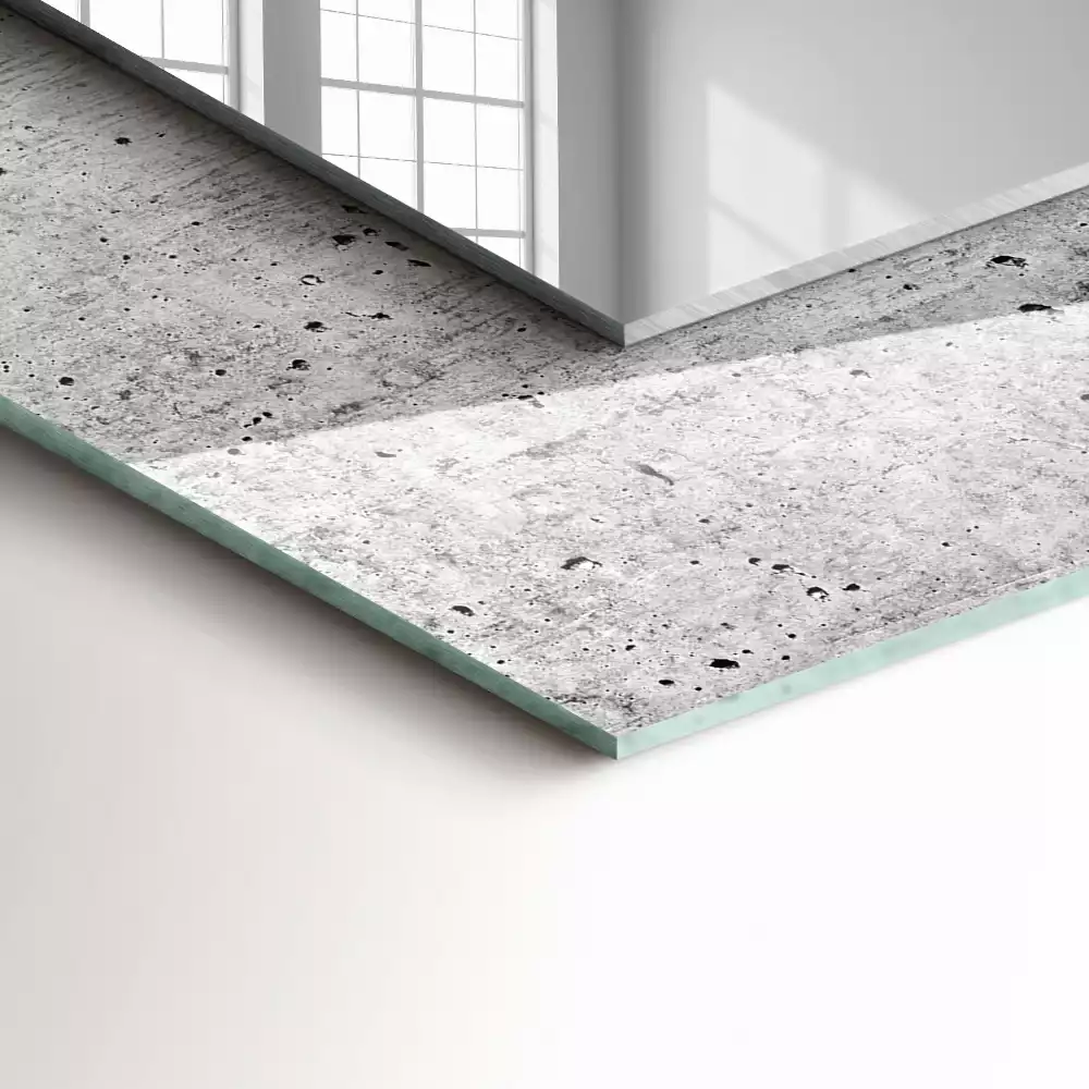 Miroir avec imprimé décoratif rectangulaire Texture mur béton