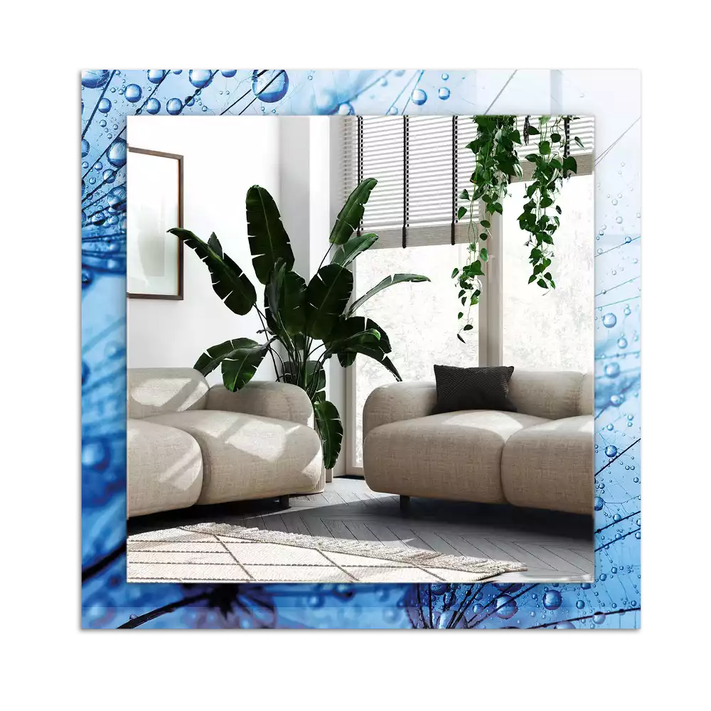 Miroir décoratif rectangulaire Gouttes sur pissenlits
