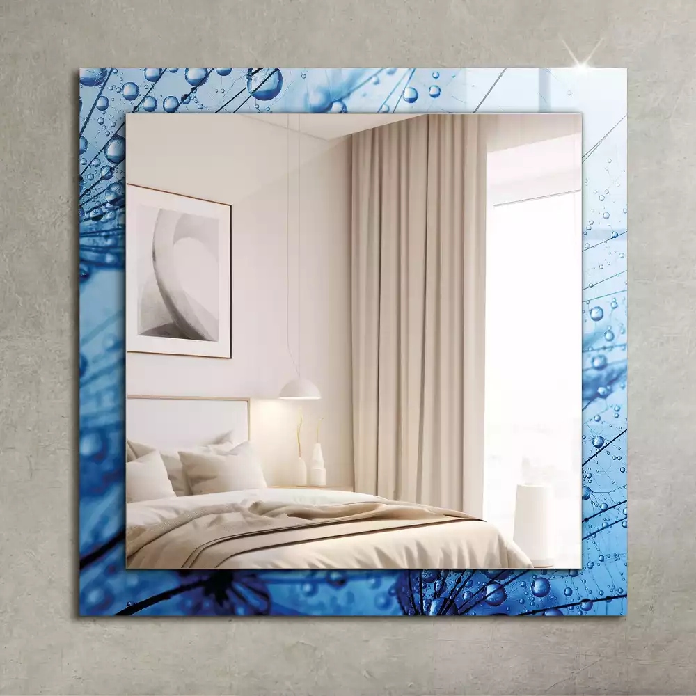 Miroir décoratif rectangulaire Gouttes sur pissenlits