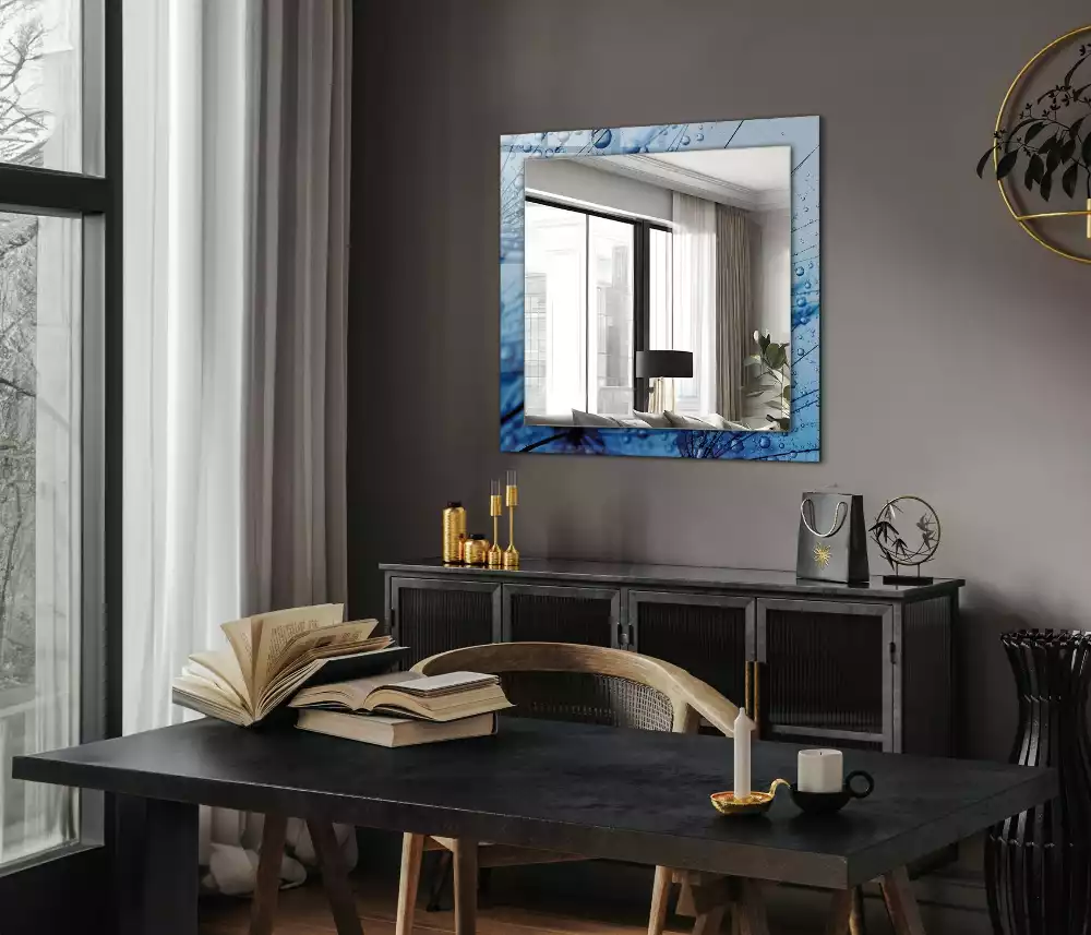 Miroir décoratif rectangulaire Gouttes sur pissenlits