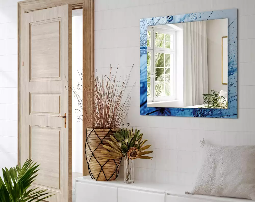 Miroir décoratif rectangulaire Gouttes sur pissenlits