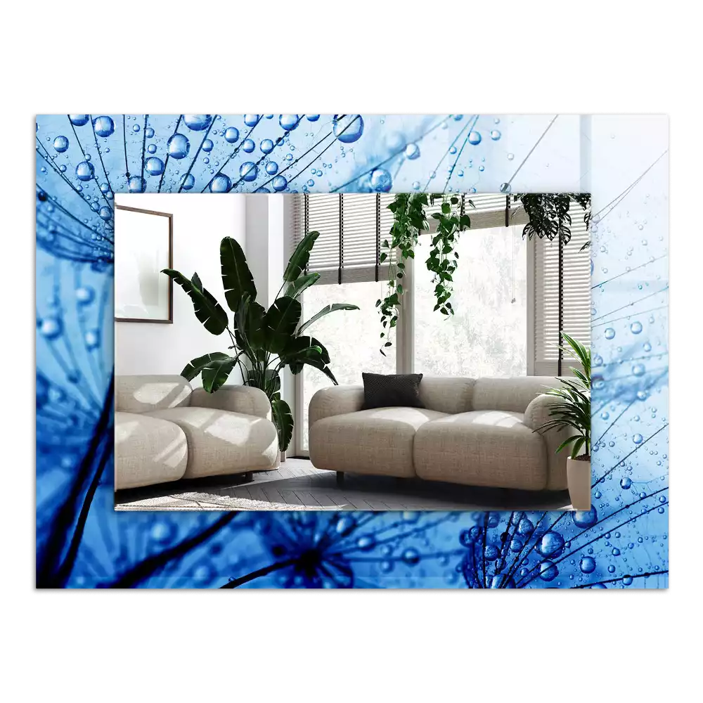 Miroir décoratif rectangulaire Gouttes sur pissenlits