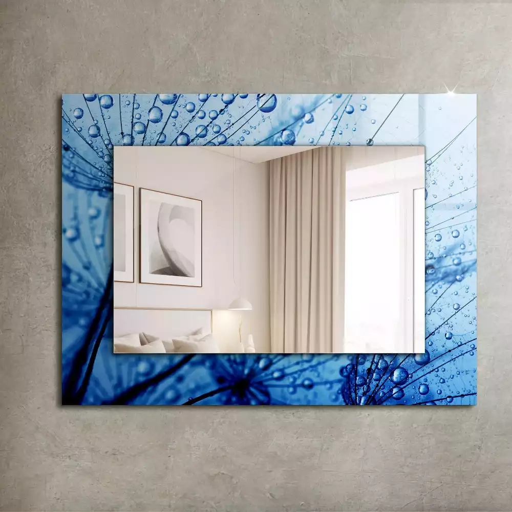 Miroir décoratif rectangulaire Gouttes sur pissenlits