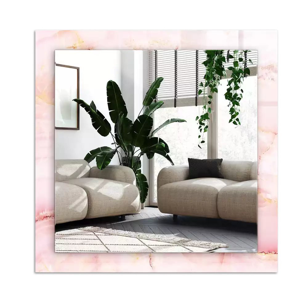 Miroir décoratif rectangulaire Motif marbre rose