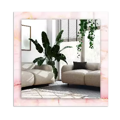 Miroir décoratif rectangulaire Motif marbre rose