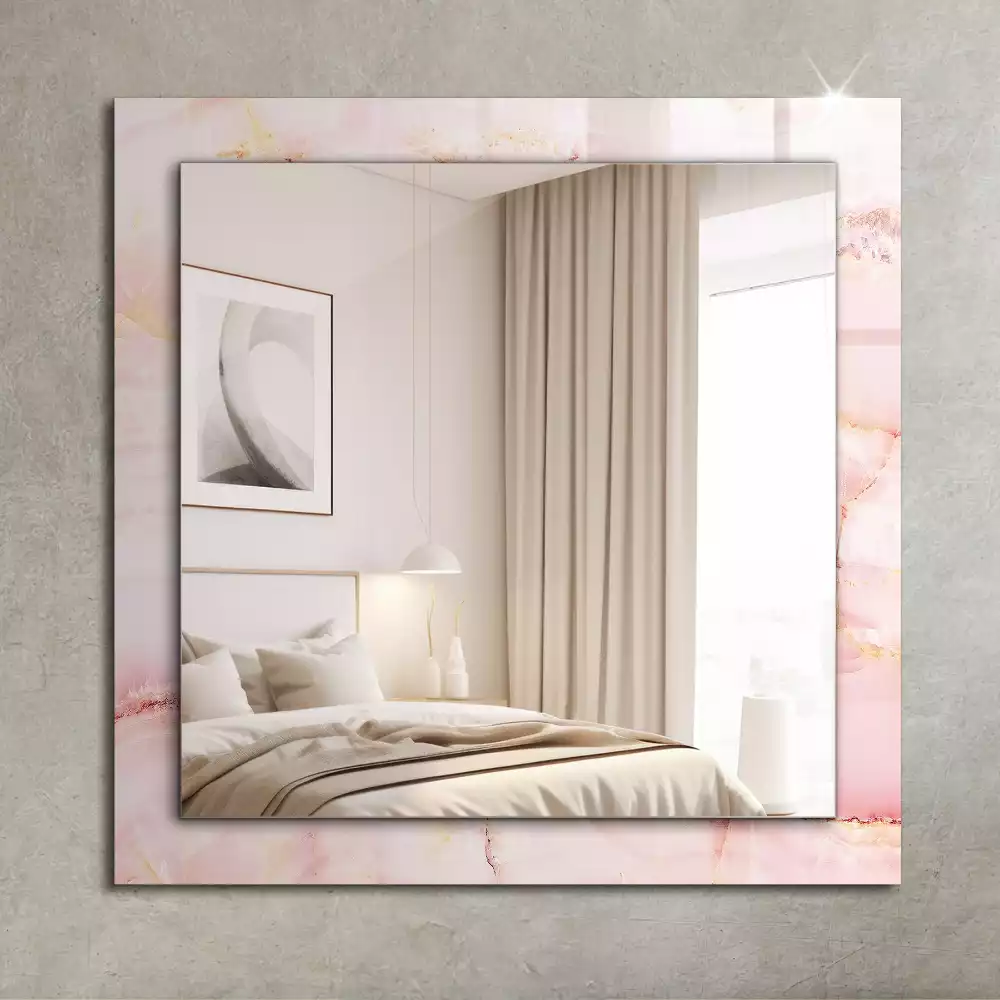 Miroir décoratif rectangulaire Motif marbre rose