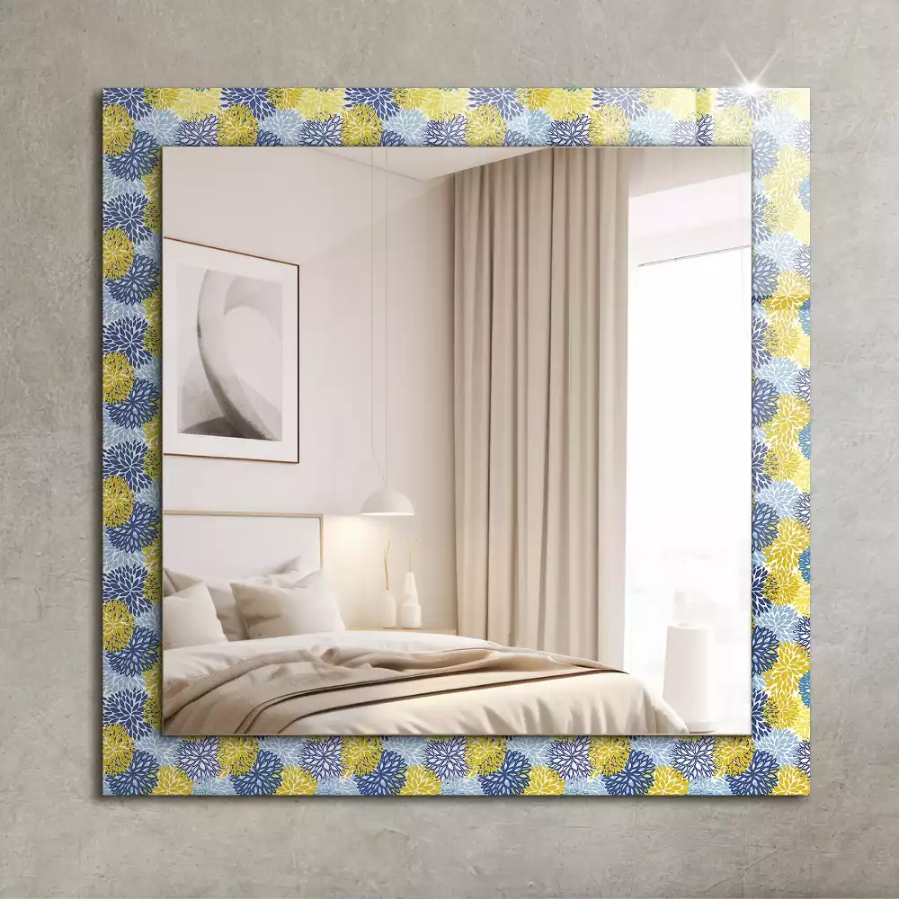 Miroir avec imprimé rectangulaire Motif floral coloré