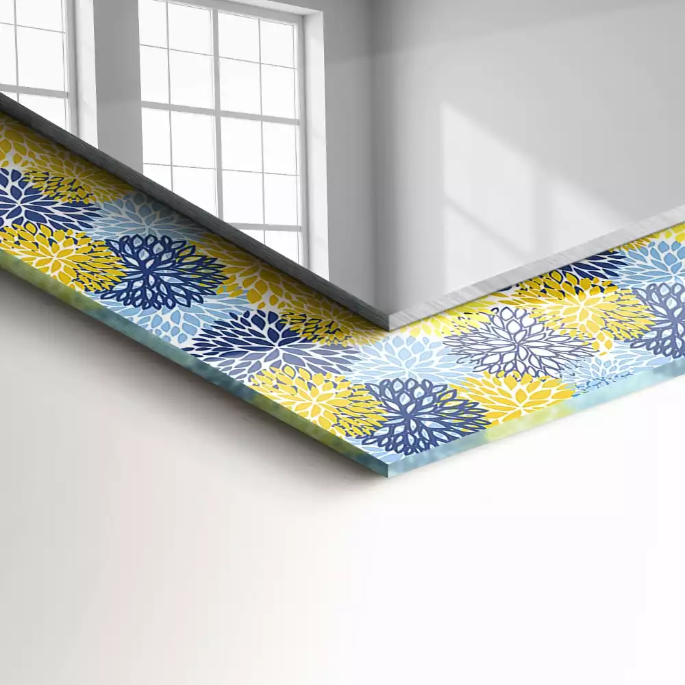 Miroir avec imprimé rectangulaire Motif floral coloré