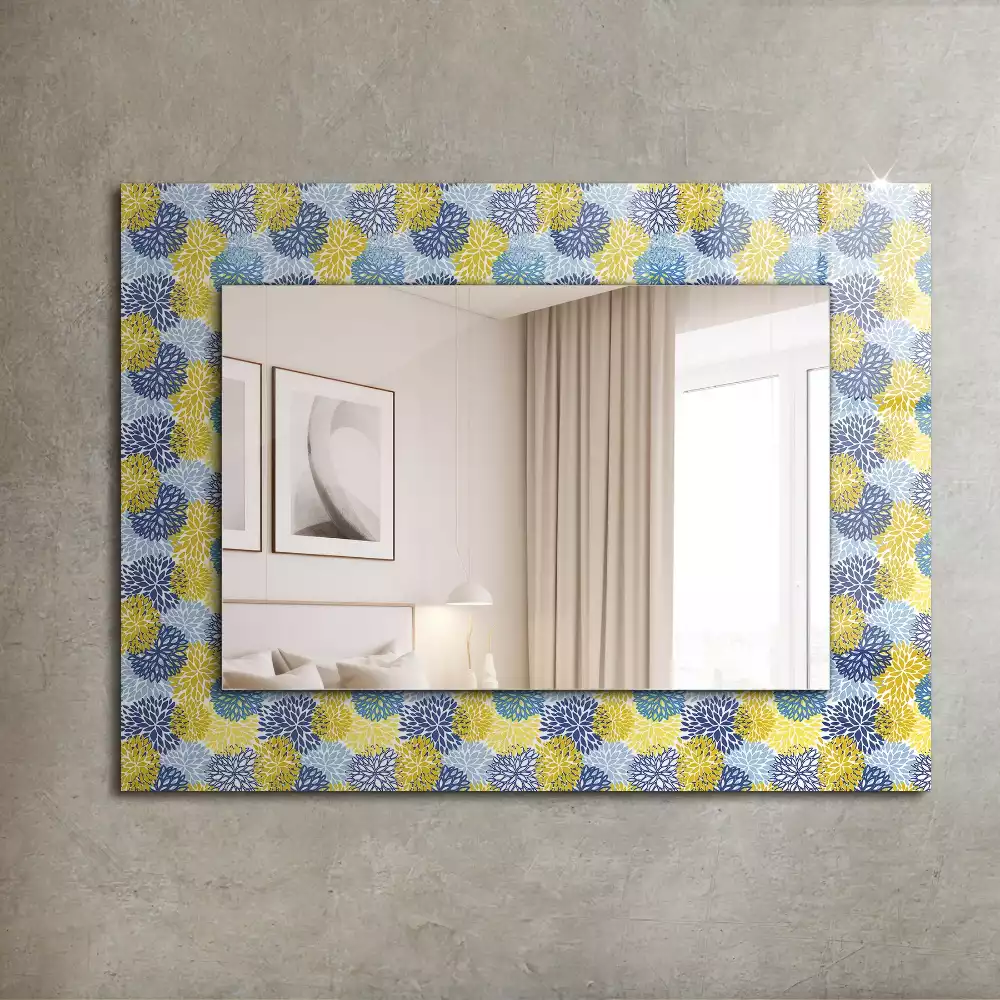 Miroir avec imprimé rectangulaire Motif floral coloré