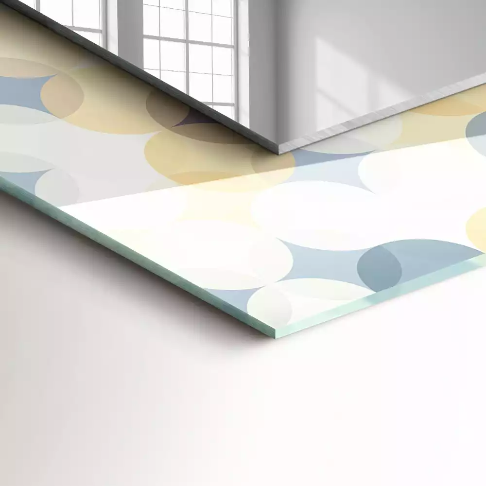 Miroir avec imprimé décoratif rectangulaire Motifs ronds colorés