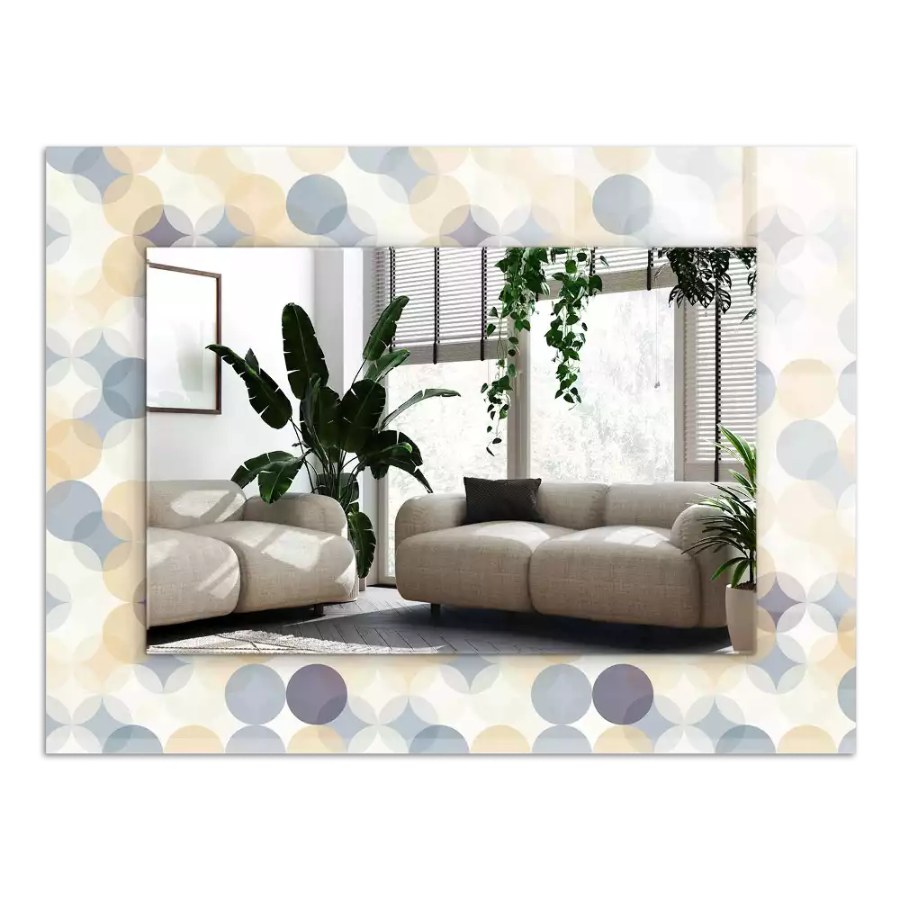 Miroir avec imprimé décoratif rectangulaire Motifs ronds colorés