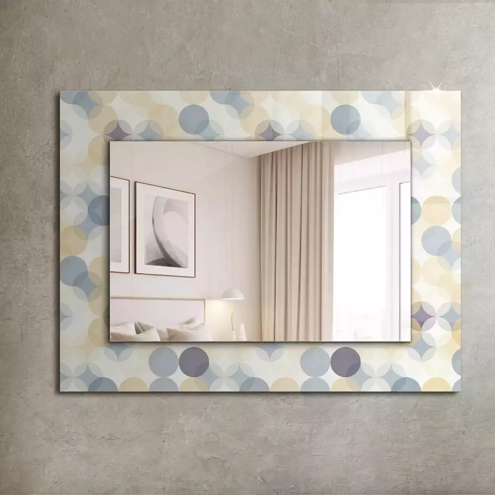 Miroir avec imprimé décoratif rectangulaire Motifs ronds colorés