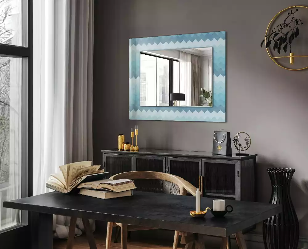 Miroir décoratif rectangulaire Motif en zigzag dégradé