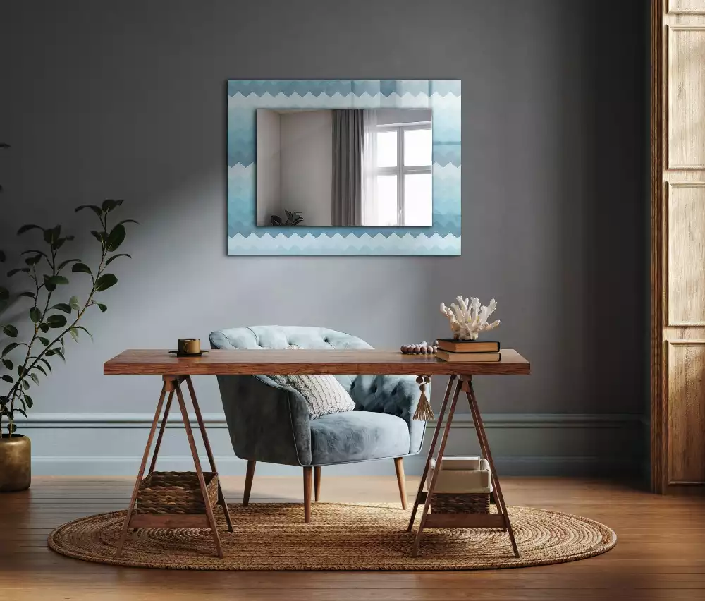 Miroir décoratif rectangulaire Motif en zigzag dégradé