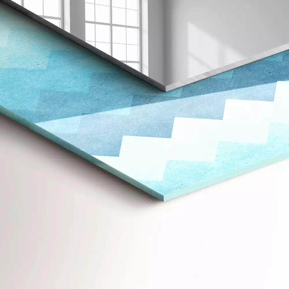 Miroir décoratif rectangulaire Motif en zigzag dégradé
