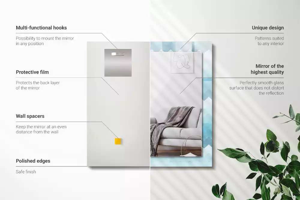 Miroir décoratif rectangulaire Motif en zigzag dégradé