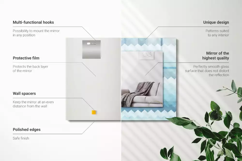 Miroir décoratif rectangulaire Motif en zigzag dégradé